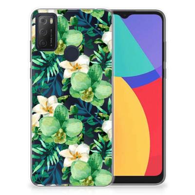 Alcatel 1S (2021) | TPU Case | Orchidee Groen Alcatel 1S (2021) | TPU Case | Orchidee Groen