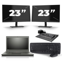 Lenovo ThinkPad T450 - Intel Core i5-5e Generatie - 14 inch - 8GB RAM - 240GB SSD - Windows 11 + 2x 23 inch Monitor - thumbnail