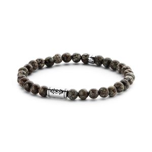 Frank 1967 7FB 0242 Rekarmband Beads natuursteen 6 mm bruin
