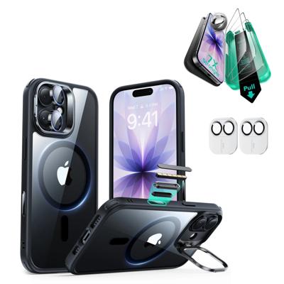 iPhone 17 Bundle Classic Hybrid Magnetic Case (Camera Control, Stash Stand) and Armorite Screen Protector - Clear Black iPhone 17 Bundle Classic Hybrid Magnetic Case (Camera Control, Stash Stand) and Armorite Screen Protector - Clear Black