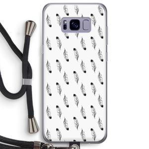 Pluimen: Samsung Galaxy S8 Plus Transparant Hoesje met koord