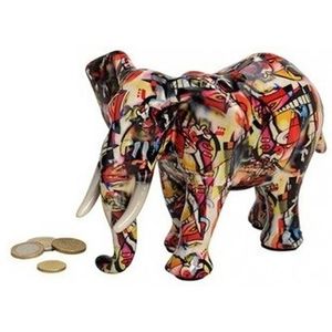 Olifant dieren spaarpot rood 22 cm   -