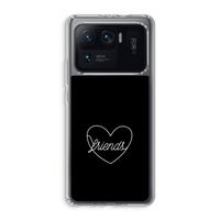 Friends heart black: Xiaomi Mi 11 Ultra Transparant Hoesje