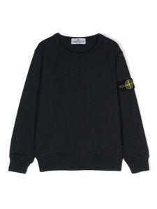 Stone Island Junior sweat en coton à patch logo - Bleu