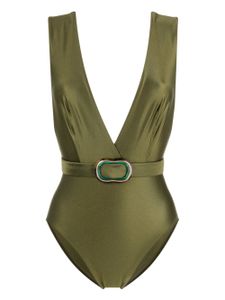 ZIMMERMANN maillot de bain Junie à taille ceinturée - Vert