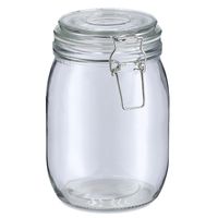 Voorraadpot/bewaarpot Alfie - 1L - glas - beugelsluiting - D11 x H17 cm