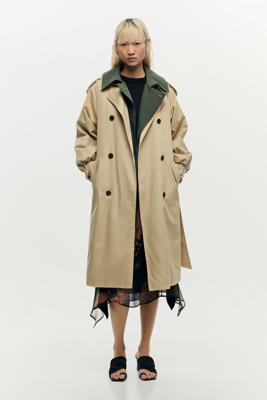 Tweedelige trenchcoat in twee kleuren - BROWN - M