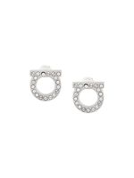 Ferragamo Gancini crystal embellished stud earrings - Métallisé