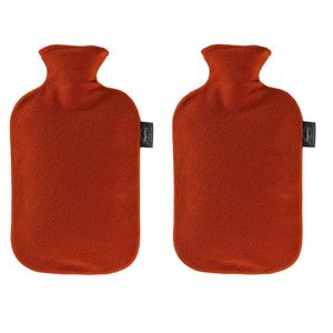 2x Kruiken met fleece hoes rood 2 liter