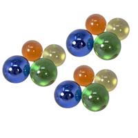 Decoratie glas knikkers - groot - 3,5 cm - 12x - kleurenmix - bloemstukken - tafeldecoraties