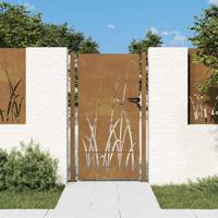 VidaXL Poort 105x180 cm grasontwerp cortenstaal