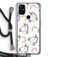Rainbow Unicorn: OnePlus Nord N10 5G Transparant Hoesje met koord