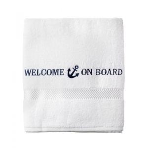 Captain&apos;s Collection Badlaken Welcome On Board Geborduurd 70 X 140 Cm Wit Default