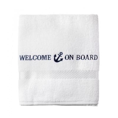 Captain&apos;s Collection Badlaken Welcome On Board Geborduurd 70 X 140 Cm Wit Default