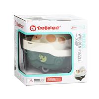 Topbright Houten legpuzzel haven met stoomboot, 24st.