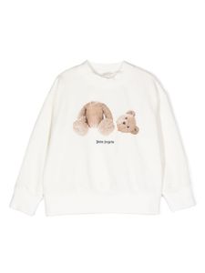 Palm Angels Kids sweat en coton à slogan imprimé - Blanc