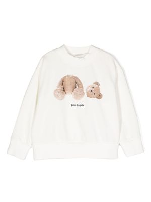 Palm Angels Kids sweat en coton à slogan imprimé - Blanc