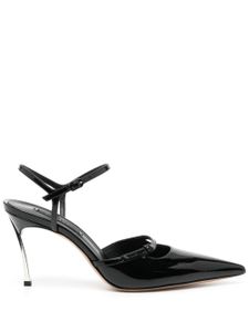 Casadei escarpins en cuir à fini verni 90 mm - Noir