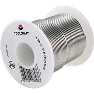 TOOLCRAFT Soldeertin, loodvrij Spoel Sn99,3Cu0,7 ROL1 100 g 1.5 mm