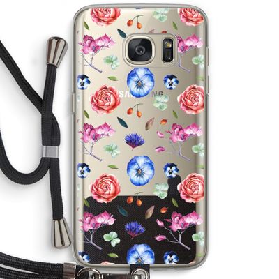 Bloemetjes: Samsung Galaxy S7 Transparant Hoesje met koord