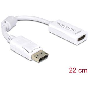 Delock 61767 DisplayPort / HDMI Adapter [1x DisplayPort stekker - 1x HDMI-bus] Wit Met Ferrietkern 12.00 cm