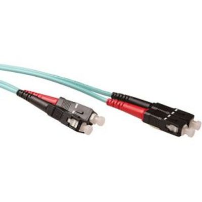 ACT 0,5 meter LSZH Multimode 50/125 OM3 glasvezel patchkabel duplex met SC connectoren