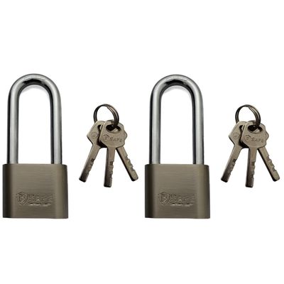 2x stuks hangsloten van edelstaal 50 mm met hoge beugel
