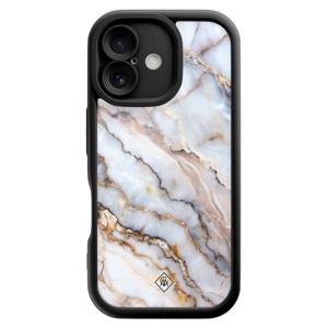 iPhone 16 zwarte case - Marble dream