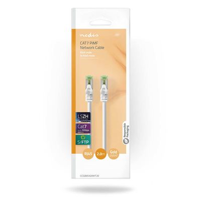 Nedis CCGB85420WT20 netwerkkabel Wit 2 m Cat7 S/FTP (S-STP)