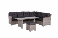 Garden Impressions Blue bird lounge/diningset - 4-delig - rechts - organic grey - reflex black - Showmodel Strijen- - - Garden Impressions