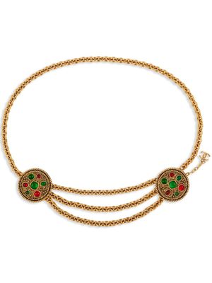 CHANEL Pre-Owned ceinture en chaîne à breloque logo (1980) - Or