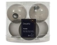 Kerstballen glas d6 cm zacht grijs 6 st Decoris - Decoris Kerstballen glas d6 cm zacht grijs 6 st Decoris - Decoris