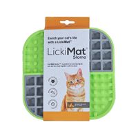 LickiMat Slomo Kat - Groen/grijs - 20 cm