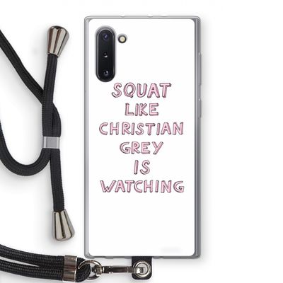 Christian Grey: Samsung Galaxy Note 10 Transparant Hoesje met koord