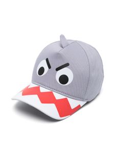 Stella McCartney Kids casquette en coton à design requin - Gris