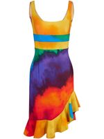 Rabanne robe asymétrique à volants - Multicolore