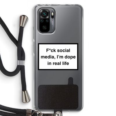 I'm dope: Xiaomi Redmi Note 10 Pro Transparant Hoesje met koord