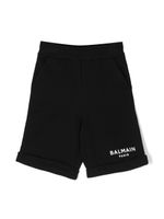 Balmain Kids short en coton à logo imprimé - Noir