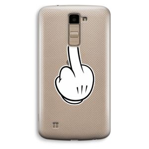 Middle finger black: LG K10 (2016) Transparant Hoesje