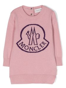 Moncler Enfant robe-sweat en maille à logo imprimé - Rose