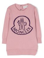 Moncler Enfant logo-print knitted sweatshirt dress - Rose - thumbnail