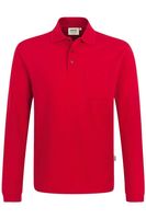 HAKRO 809 Comfort Fit Poloshirt lange mouw rood, Effen