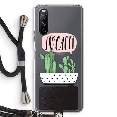 I love cacti: Sony Sony Xperia 10 III Transparant Hoesje met koord
