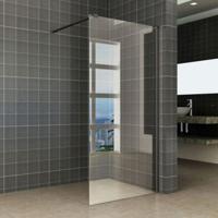 Wiesbaden Graffic Inloopdouche 100x200cm Zwart Veiligheidsglas Nano Coating