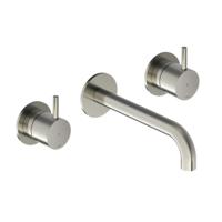 Hotbath Cobber - Wastafelmengkraan - zonder Waste - Laag - Geborsteld Nikkel - Inbouw - Nikkel - V03