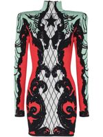 Balmain robe courte à motif baroque en jacquard - Noir