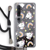 Rainbow Unicorn: Xiaomi Mi Note 10 Transparant Hoesje met koord