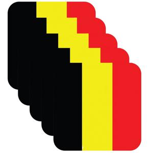 Belgische vlag bierviltjes - 30x stuks - vierkant - Belgie feestartikelen - Landen decoraties