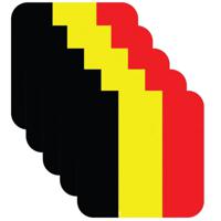 Belgische vlag bierviltjes - 30x stuks - vierkant - Belgie feestartikelen - Landen decoraties - thumbnail