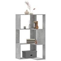 Boekenkast 3-laags hoek 50x50x102 cm bewerkt hout betongrijs